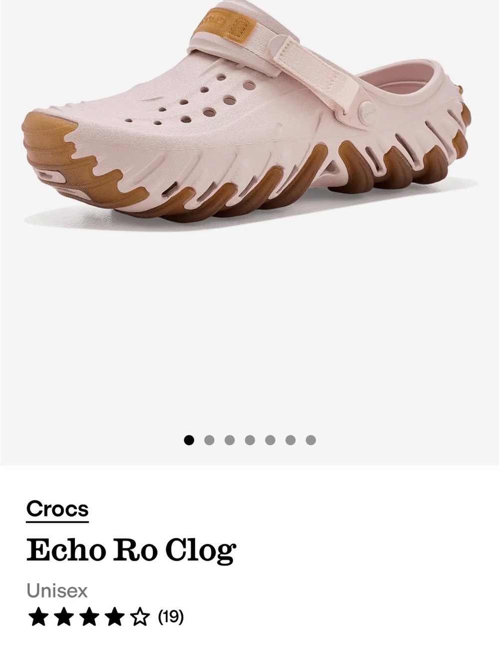 CROCS Echo Ro Pink Slip-On Clogs with Gum-Trim Sole